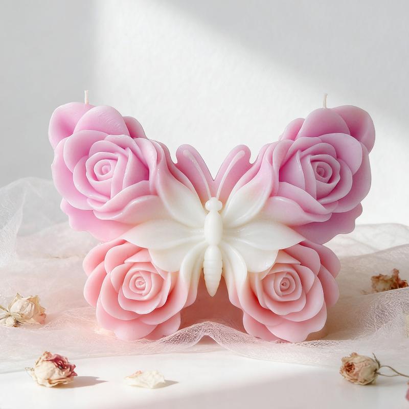 DIY ローズバタフライフォームシリコーン型手作りアロマキャ - Candle Making Activity のレビューと価格
