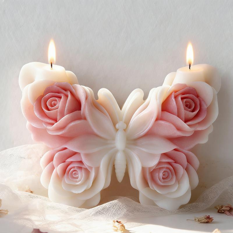 DIY ローズバタフライフォームシリコーン型手作りアロマキャ - Candle Making Activity のレビューと価格