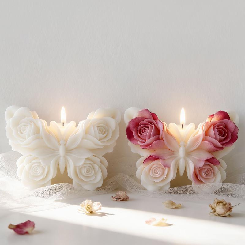 DIY ローズバタフライフォームシリコーン型手作りアロマキャ - Candle Making Activity のレビューと価格