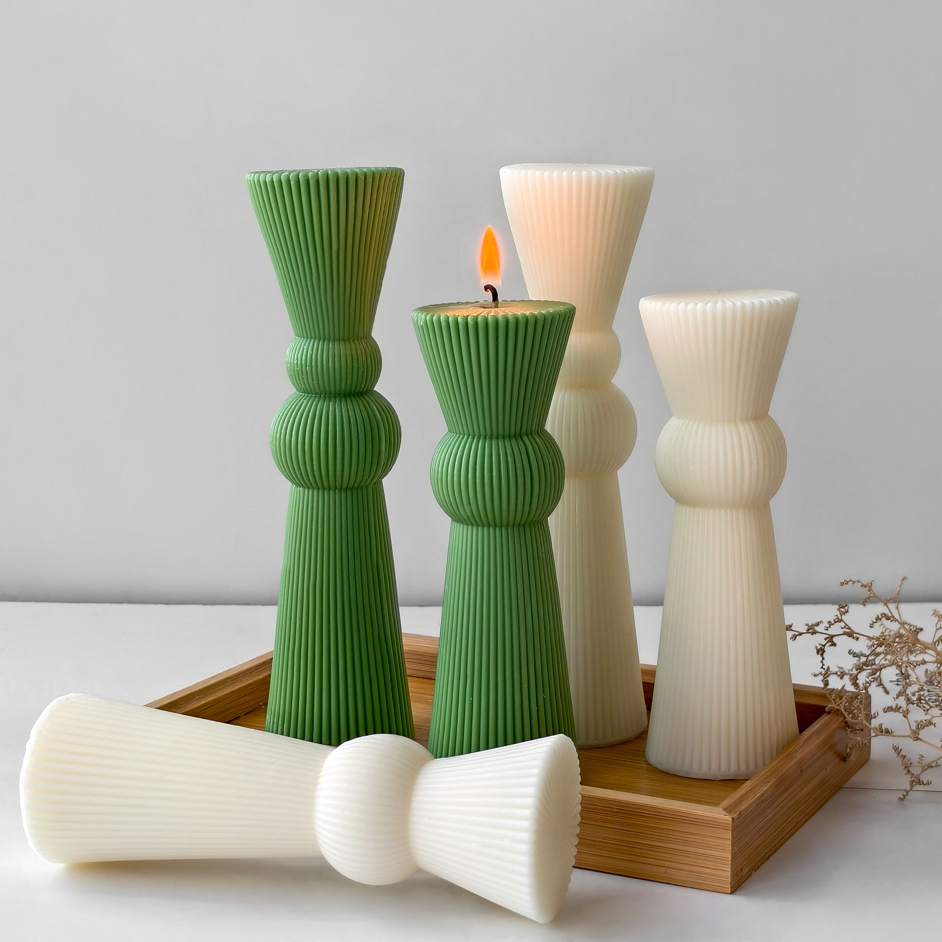 DIY ロングロッドストライプ柱キャンドルモールド手作りシリ - Candle Making Activity のレビューと価格