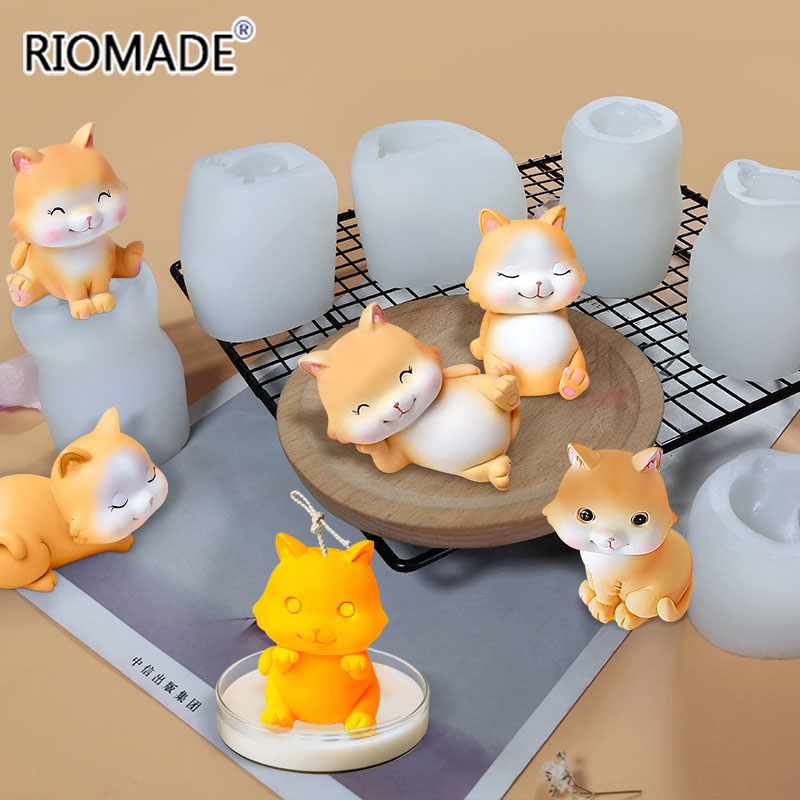猫シリコンモールド 6種類 3D子猫 ケーキデコレーションツ - Candle Making Supplies Wholesale のレビューと価格